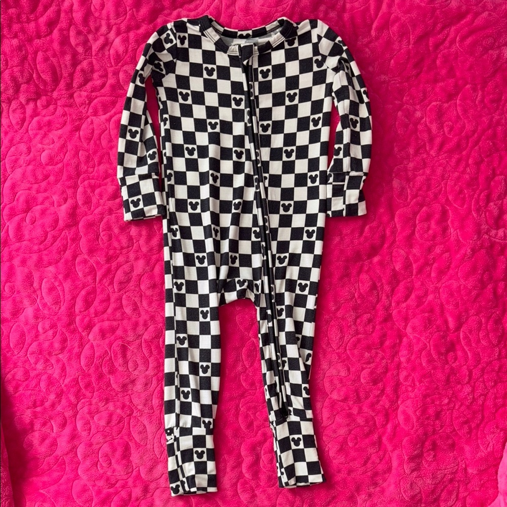 Sweet P Baby Co Mickey Mouse Checks Zipper Convertible Romper